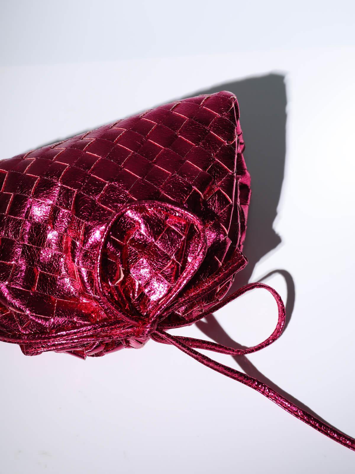 Cindy Woven Drawstring Clutch In Hot Pink Clutches & Evening Bags | Mix Mix Style [Hot Seller]-Mix MIx Style