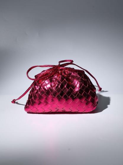 Cindy Woven Drawstring Clutch In Hot Pink Clutches & Evening Bags | Mix Mix Style [Hot Seller]-Mix MIx Style