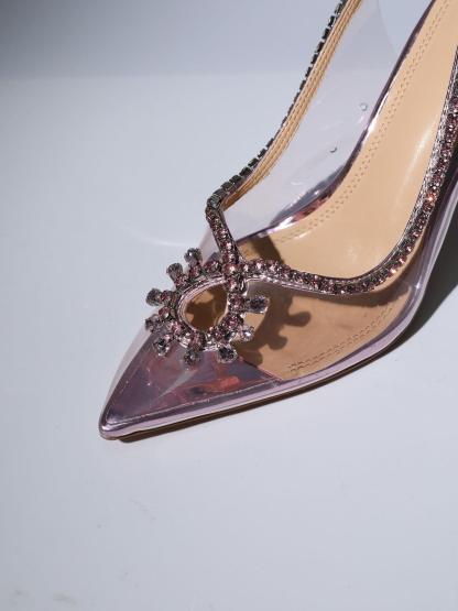 Clio Crystal Cutout Embellished Pumps In Pink-Mix MIx Style