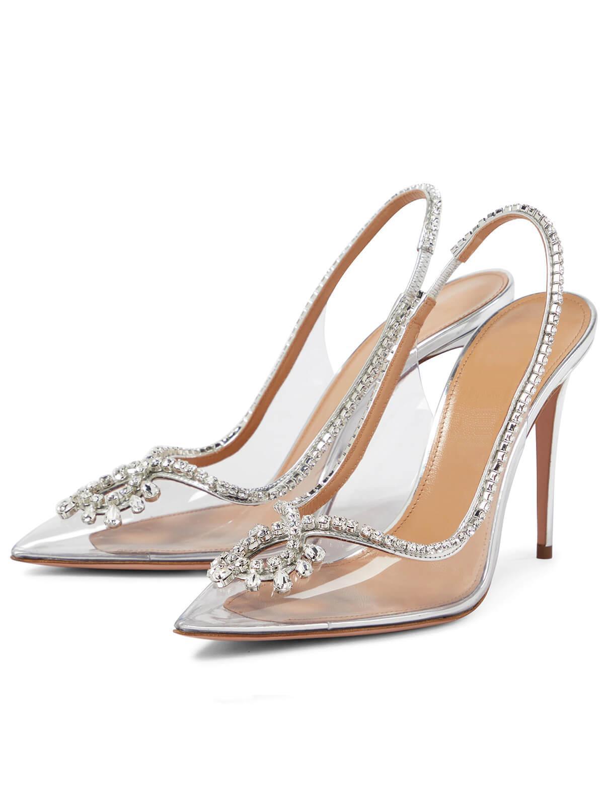 Clio Crystal Cutout Embellished Pumps In Silver-Mix MIx Style