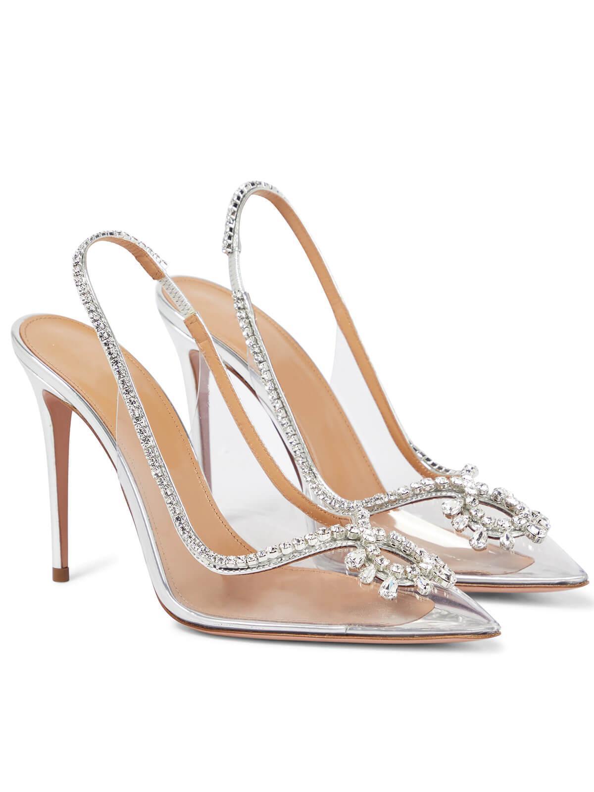 Clio Crystal Cutout Embellished Pumps In Silver-Mix MIx Style