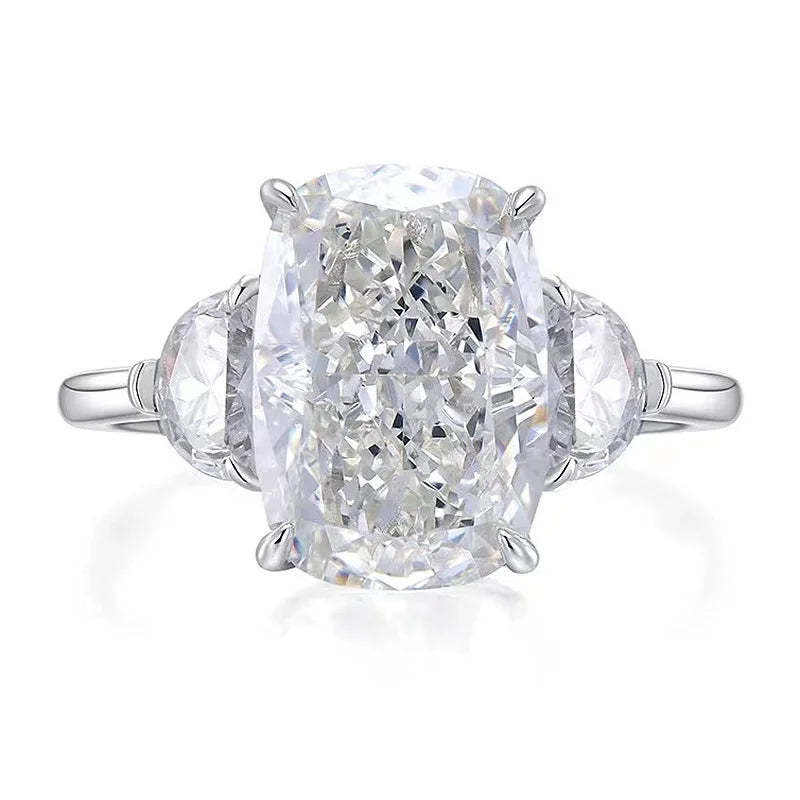 Cushion Cut 5ct Moissanite Diamond Ring 100% Real 925 Sterling Silver Engagement Wedding Band Rings for Women Promise Jewelry-Mix MIx Style