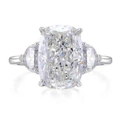 Cushion Cut 5ct Moissanite Diamond Ring 100% Real 925 Sterling Silver Engagement Wedding Band Rings for Women Promise Jewelry-Mix MIx Style