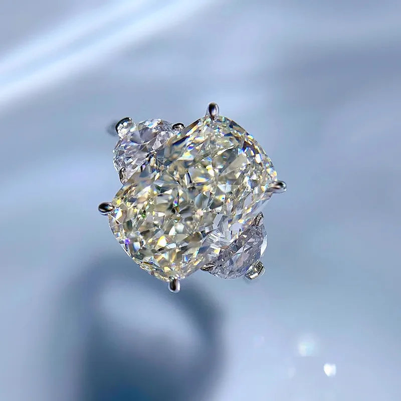 Cushion Cut 5ct Moissanite Diamond Ring 100% Real 925 Sterling Silver Engagement Wedding Band Rings for Women Promise Jewelry-Mix MIx Style