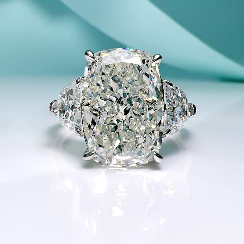 Cushion Cut 5ct Moissanite Diamond Ring 100% Real 925 Sterling Silver Engagement Wedding Band Rings for Women Promise Jewelry-Mix MIx Style