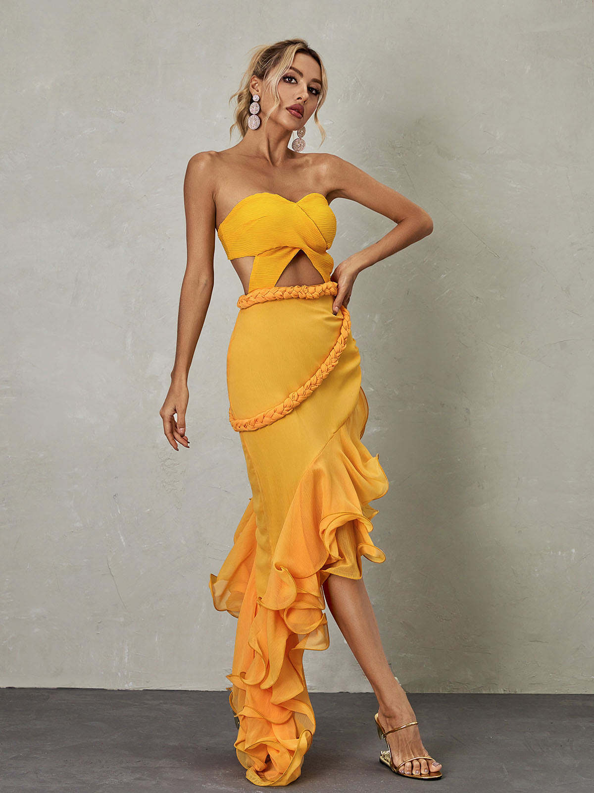 Daena Strapless Cutout Maxi Dress-Mix MIx Style