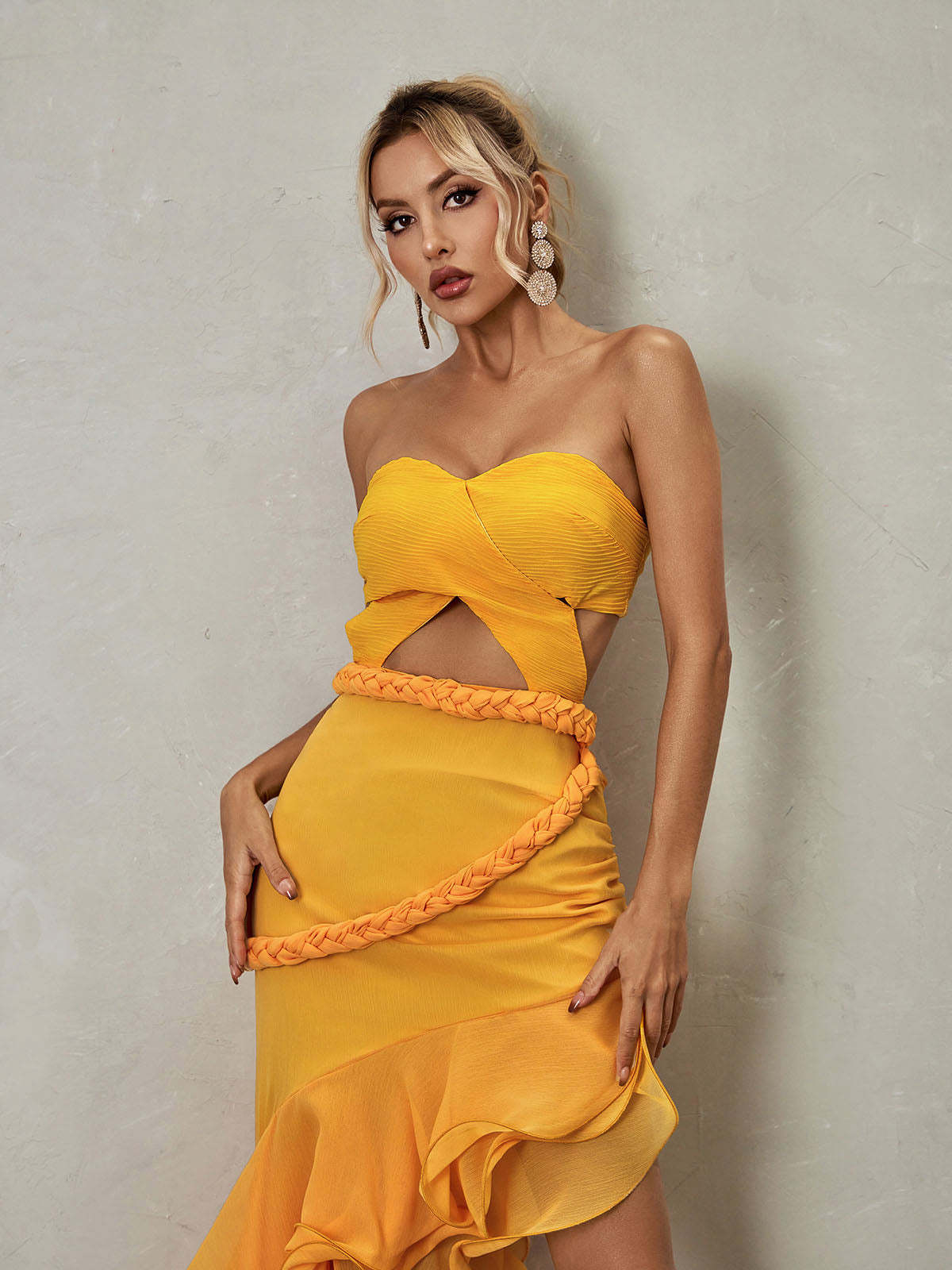 Daena Strapless Cutout Maxi Dress-Mix MIx Style