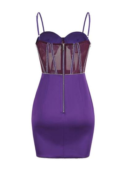 Corset Satin Mini Dress In Purple | Mix Mix Style [Hot Seller]-Mix MIx Style