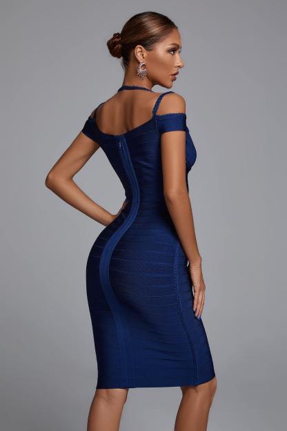 Bandage Midi Dress - Blue Navy | Mix Mix Style [Hot Seller]-Mix MIx Style