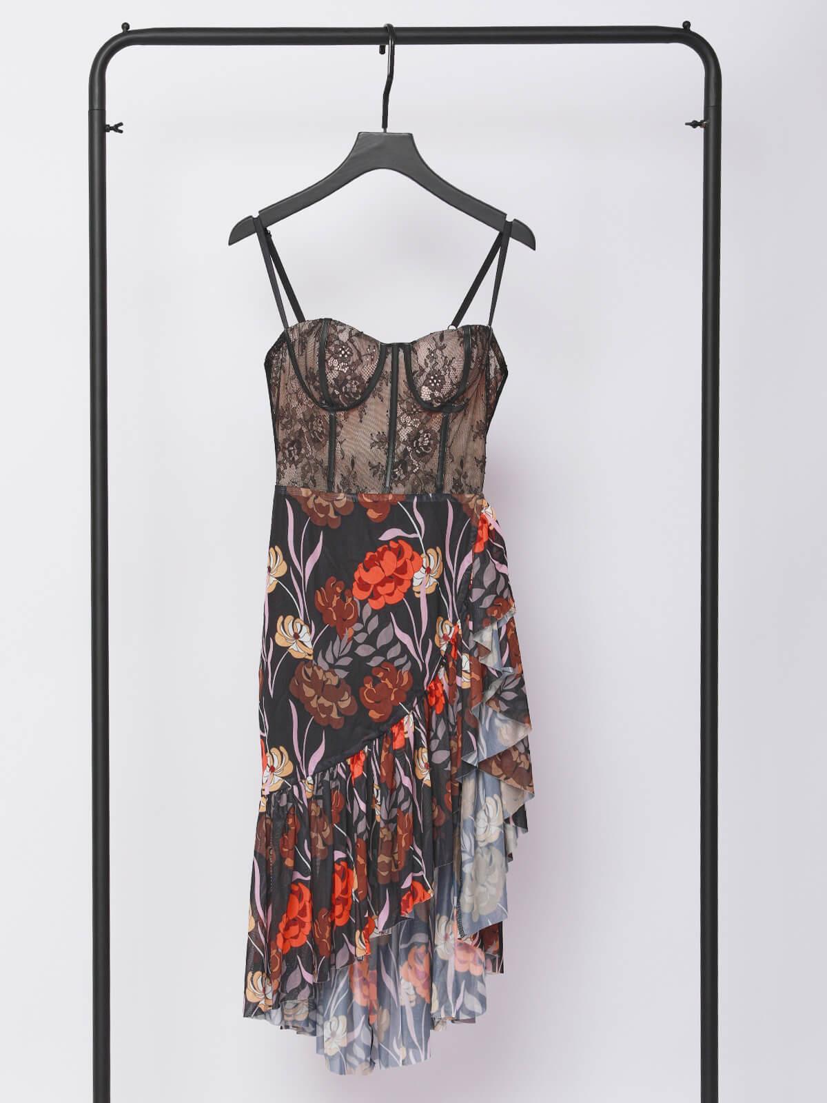 Deborah Mesh Floral Midi Dress-Mix MIx Style