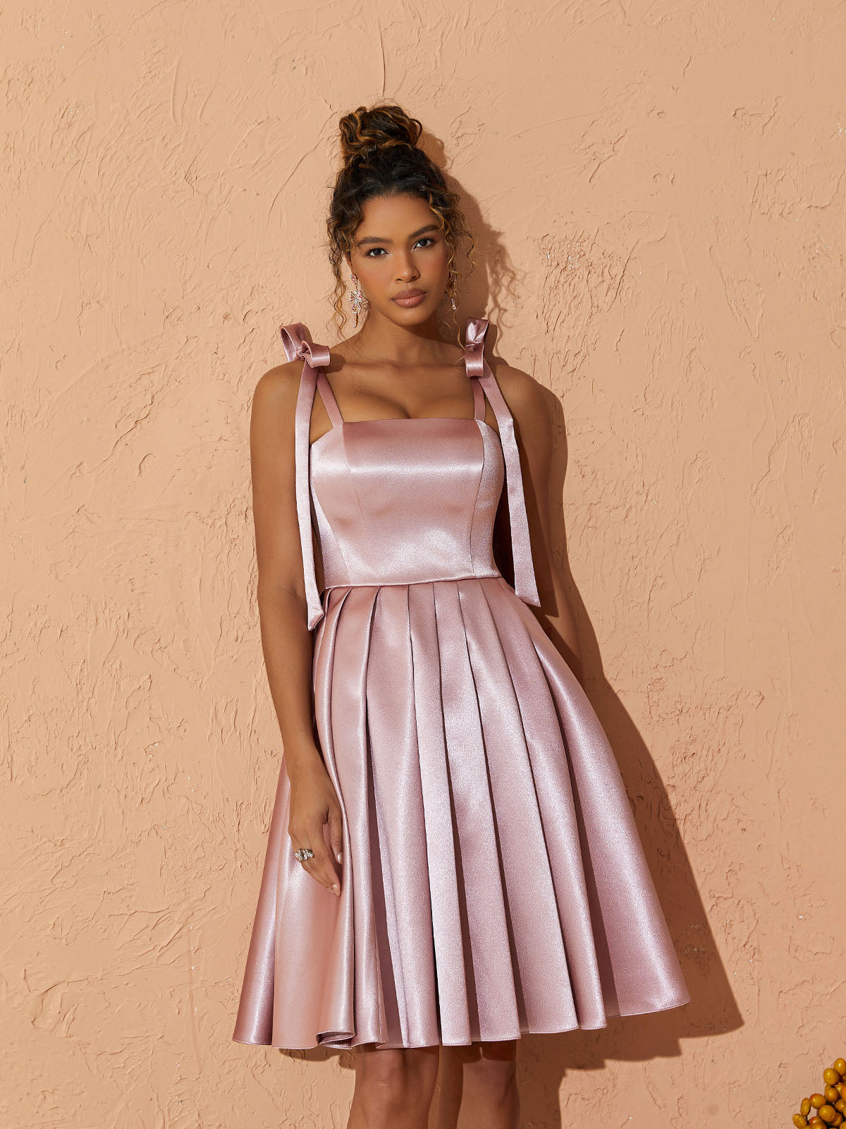 Deidra Satin Pleated Dress-Mix MIx Style