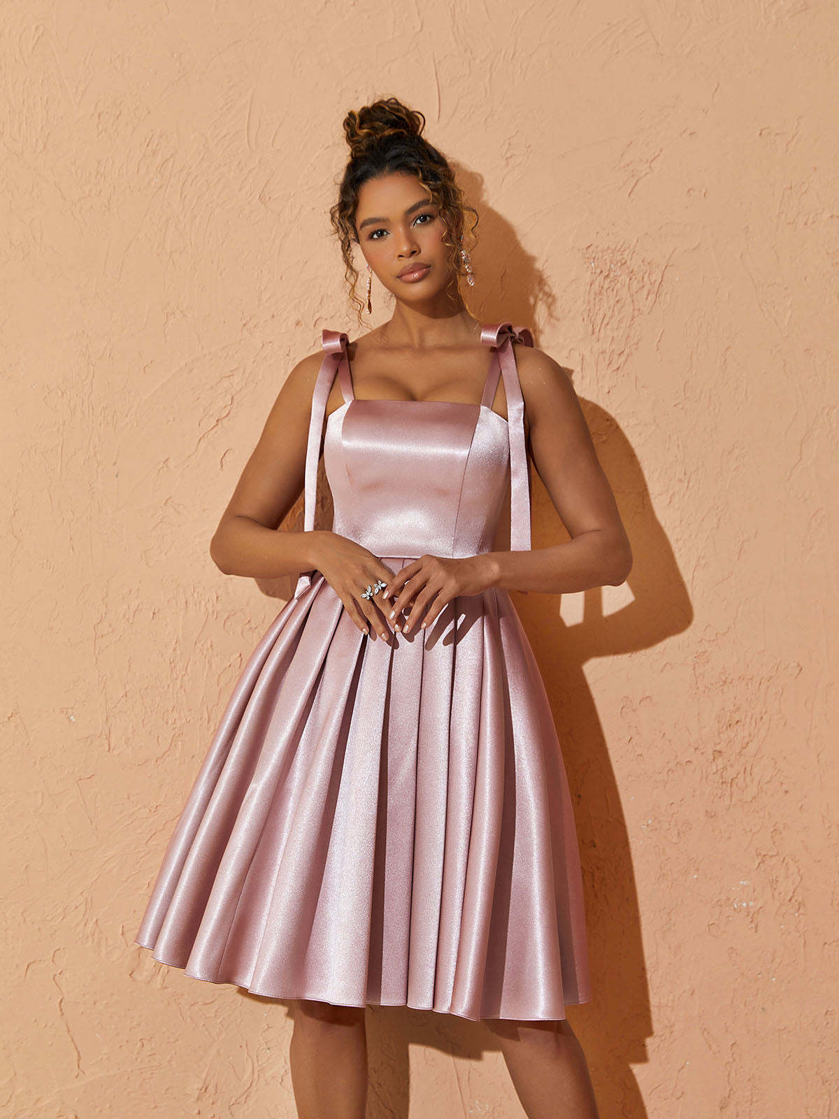 Deidra Satin Pleated Dress-Mix MIx Style