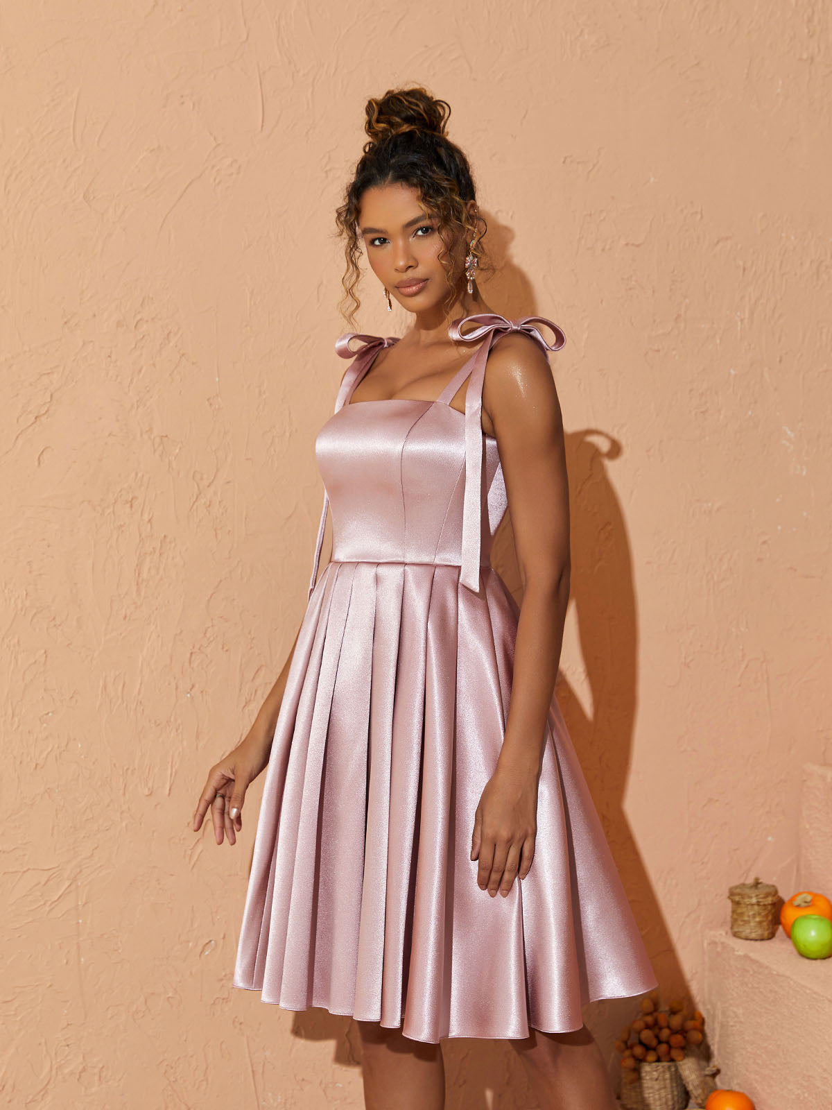 Deidra Satin Pleated Dress-Mix MIx Style