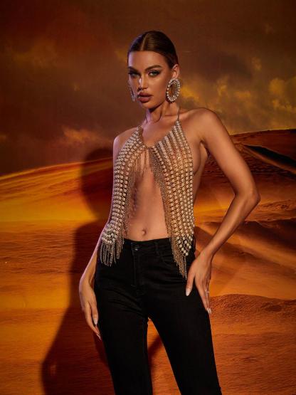 Desiree Pearl Woven Beaded Top-Mix MIx Style