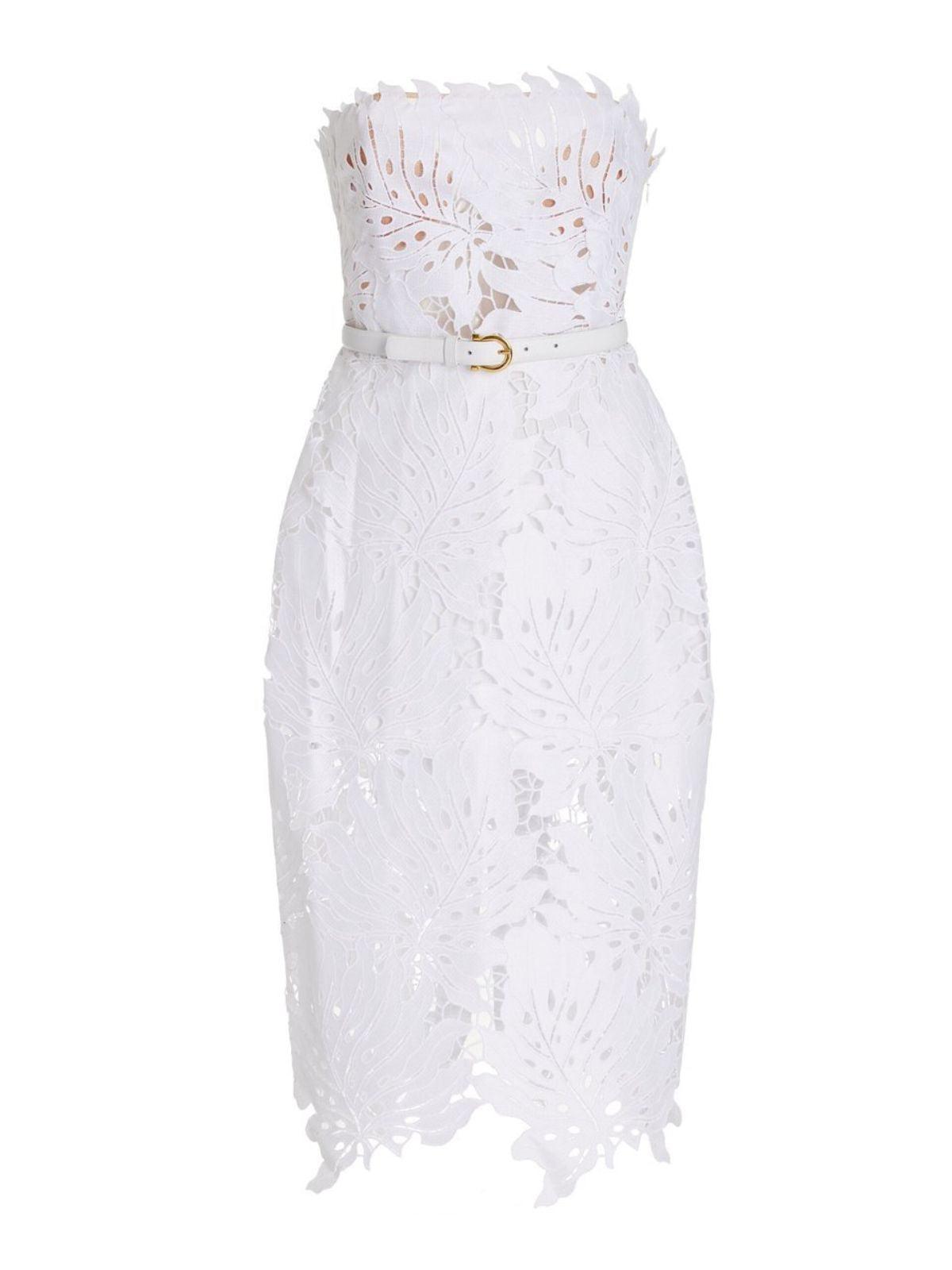 Strapless White Lace Midi Dress | Mix Mix Style [Hot Seller]-Mix MIx Style