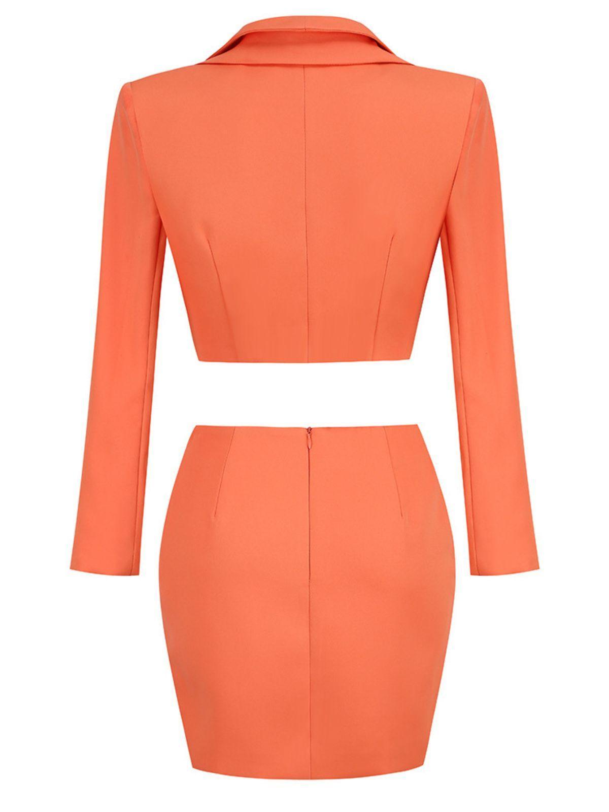 Doe Button Blazer Three Piece Set-Mix MIx Style