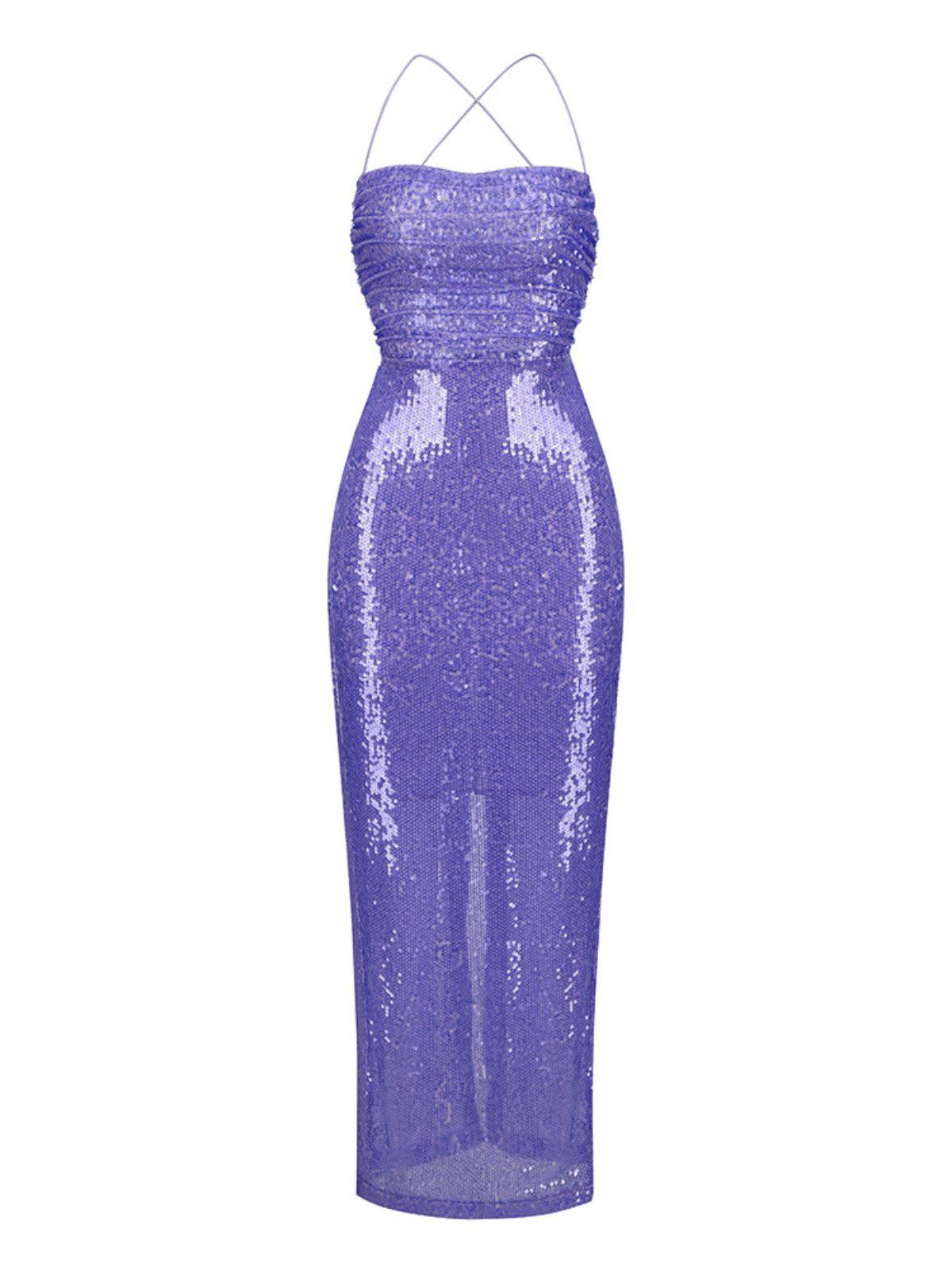 Sequin Maxi Dress In Purple | Mix Mix Style [Hot Seller]-Mix MIx Style
