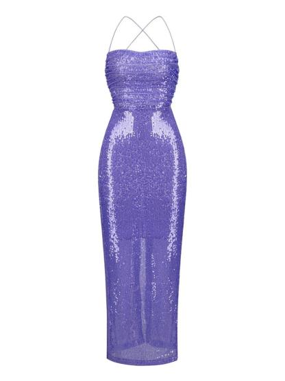 Sequin Maxi Dress In Purple | Mix Mix Style [Hot Seller]-Mix MIx Style