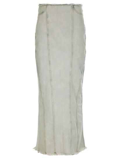 Gray Denim Maxi Skirt | Mix Mix Style [Hot Seller]-Mix MIx Style