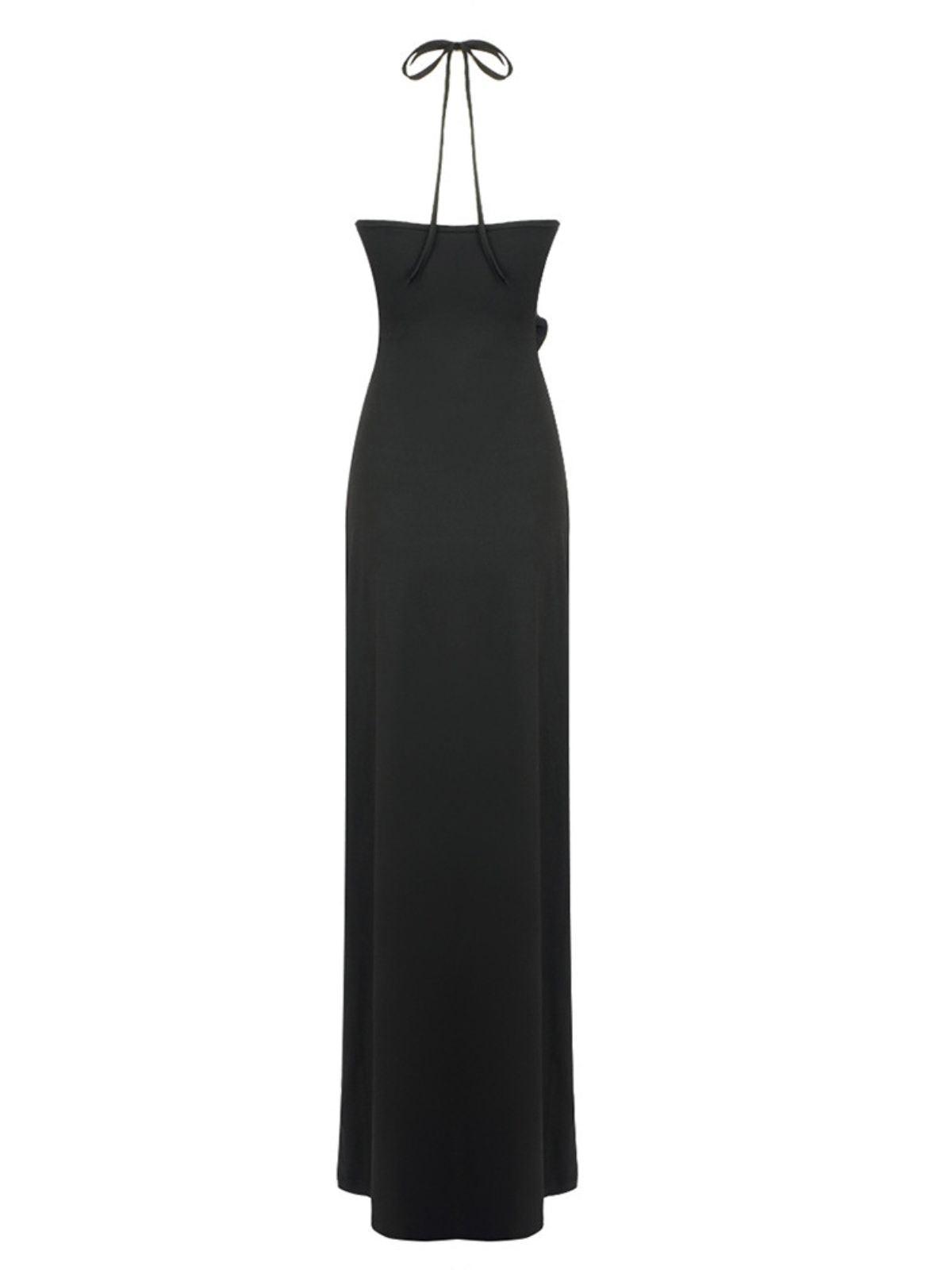 Dorcas Halterneck Cutout Maxi Dress In Black-Mix MIx Style