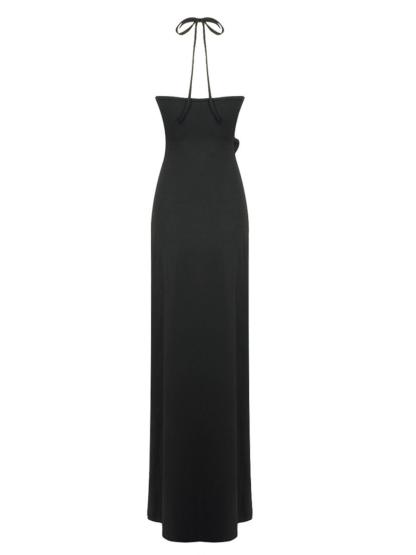 Dorcas Halterneck Cutout Maxi Dress In Black-Mix MIx Style