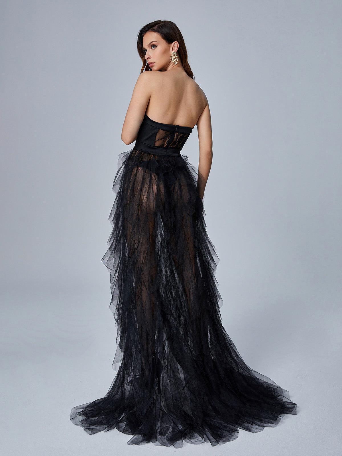 Dorothy Tulle Maxi Dress In Black-Mix MIx Style