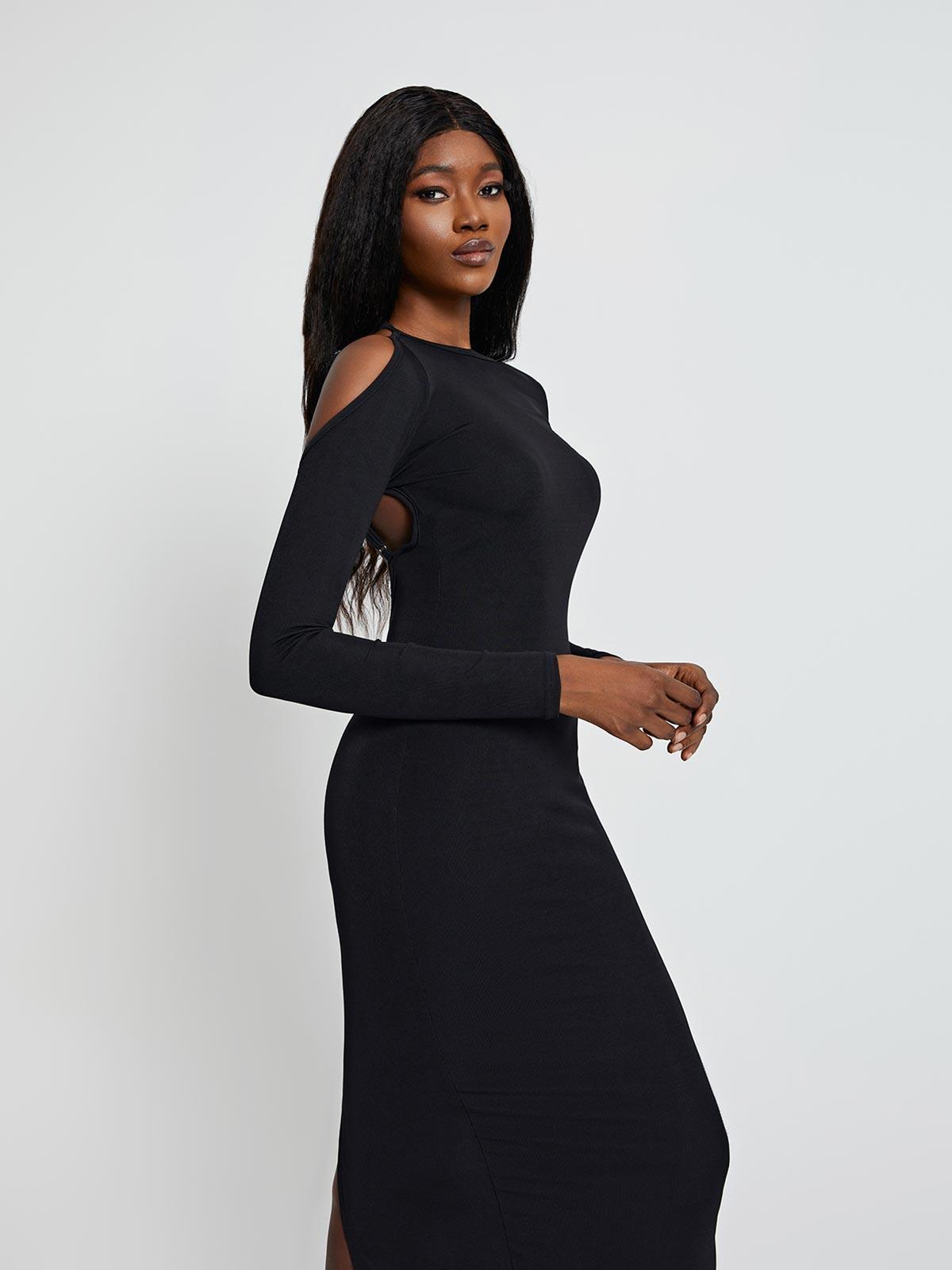 Dove Long Sleeve Backless Midi Dress  | Mix Mix Style [Hot Seller]-Mix MIx Style