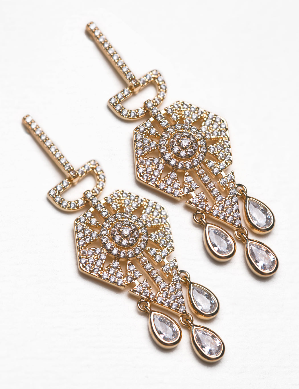 Deco Chandelier Dangle 18K Gold Plated Earrings | Mix Mix Style [Hot Seller]-Mix MIx Style