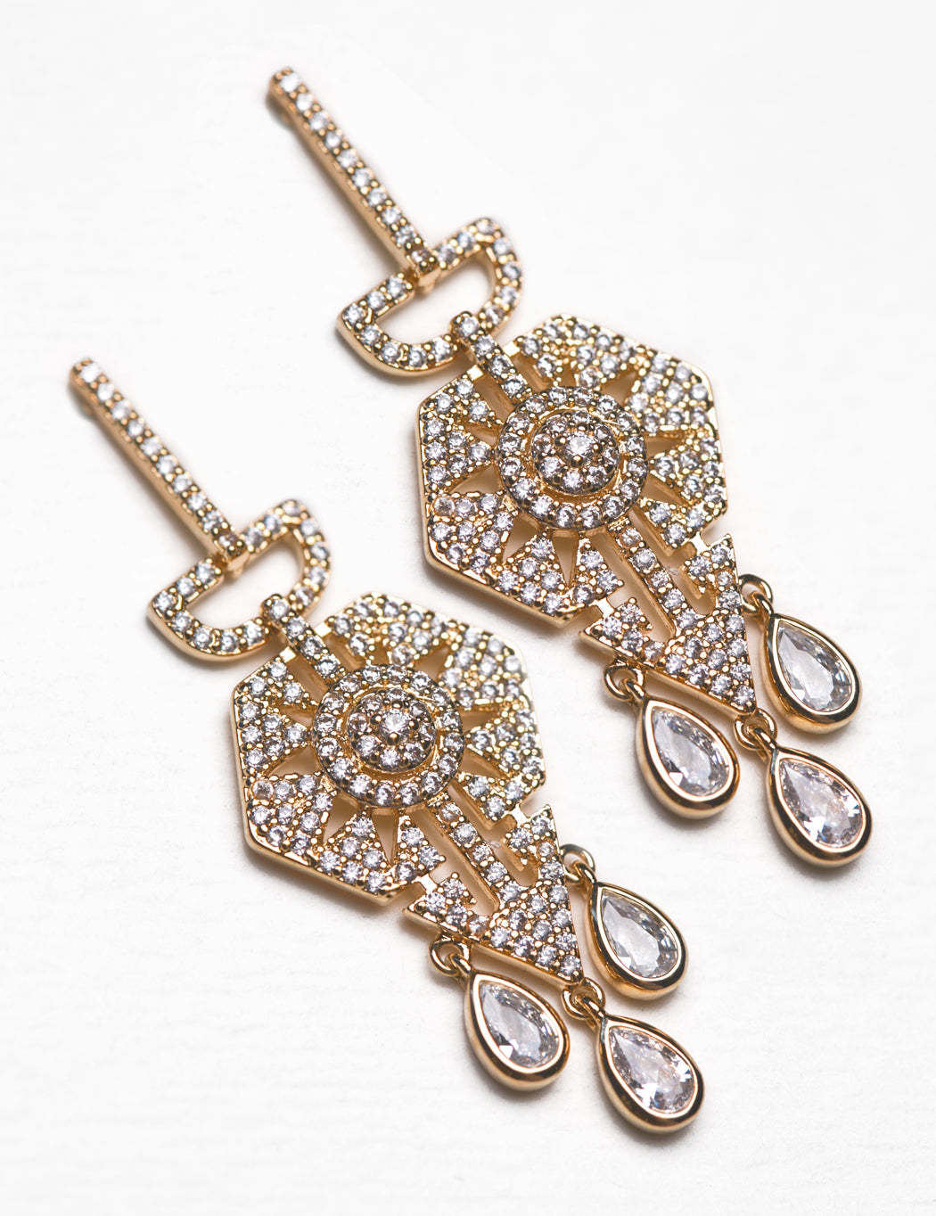 Deco Chandelier Dangle 18K Gold Plated Earrings | Mix Mix Style [Hot Seller]-Mix MIx Style