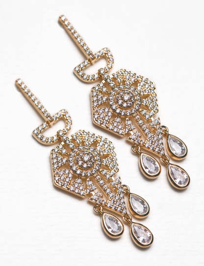 Deco Chandelier Dangle 18K Gold Plated Earrings | Mix Mix Style [Hot Seller]-Mix MIx Style