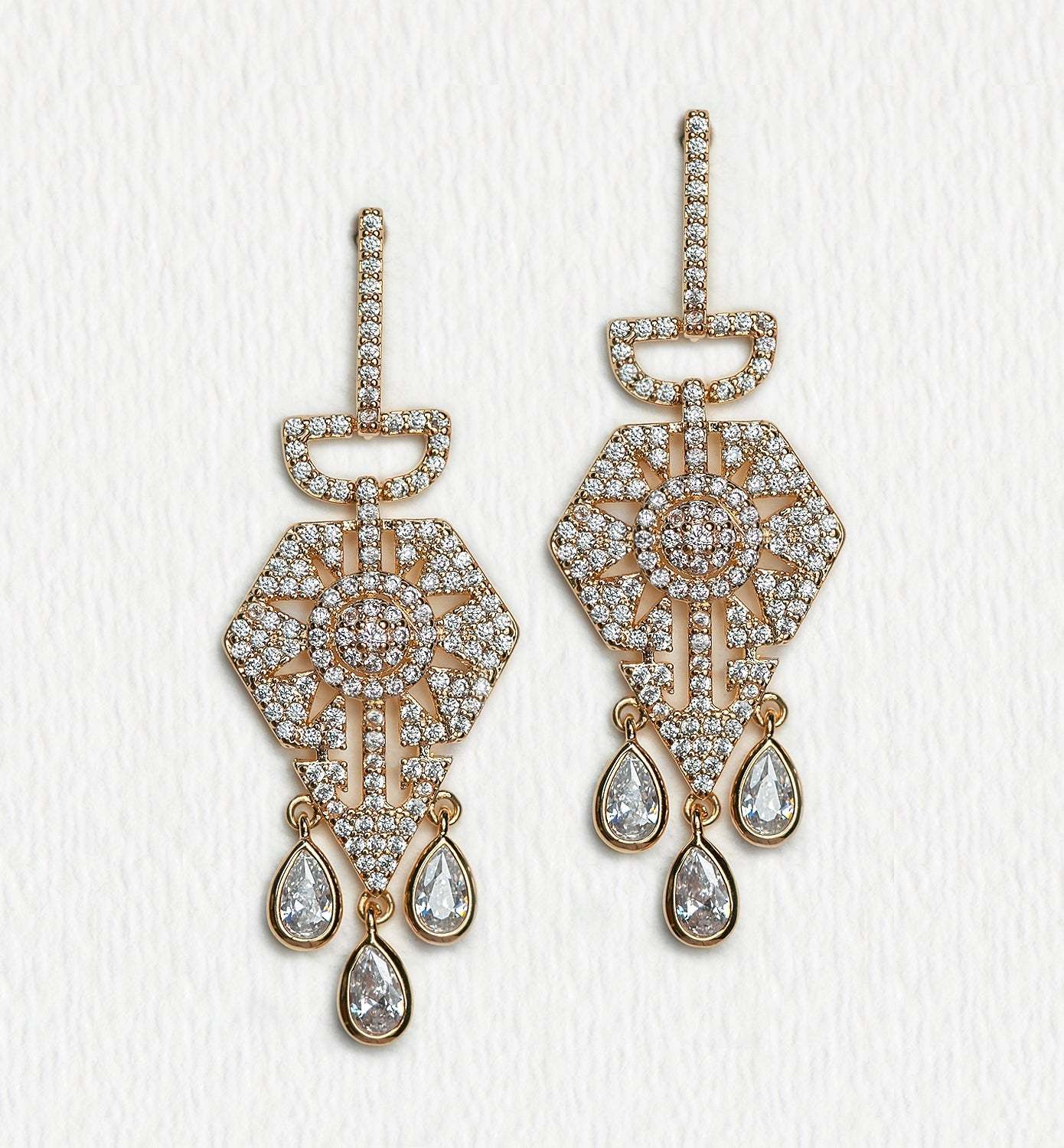 Deco Chandelier Dangle 18K Gold Plated Earrings | Mix Mix Style [Hot Seller]-Mix MIx Style
