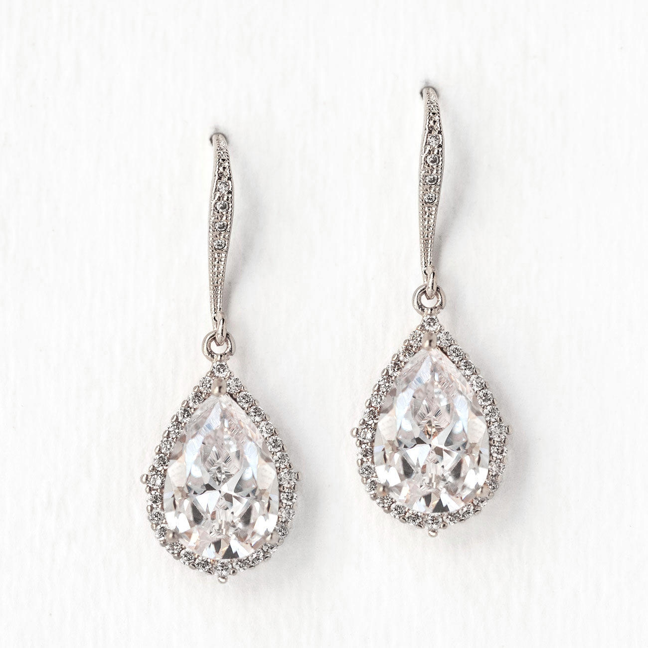 Moissanite Teardrop 18K White Gold Earrings | Mix Mix Style [Hot Seller]-Mix MIx Style