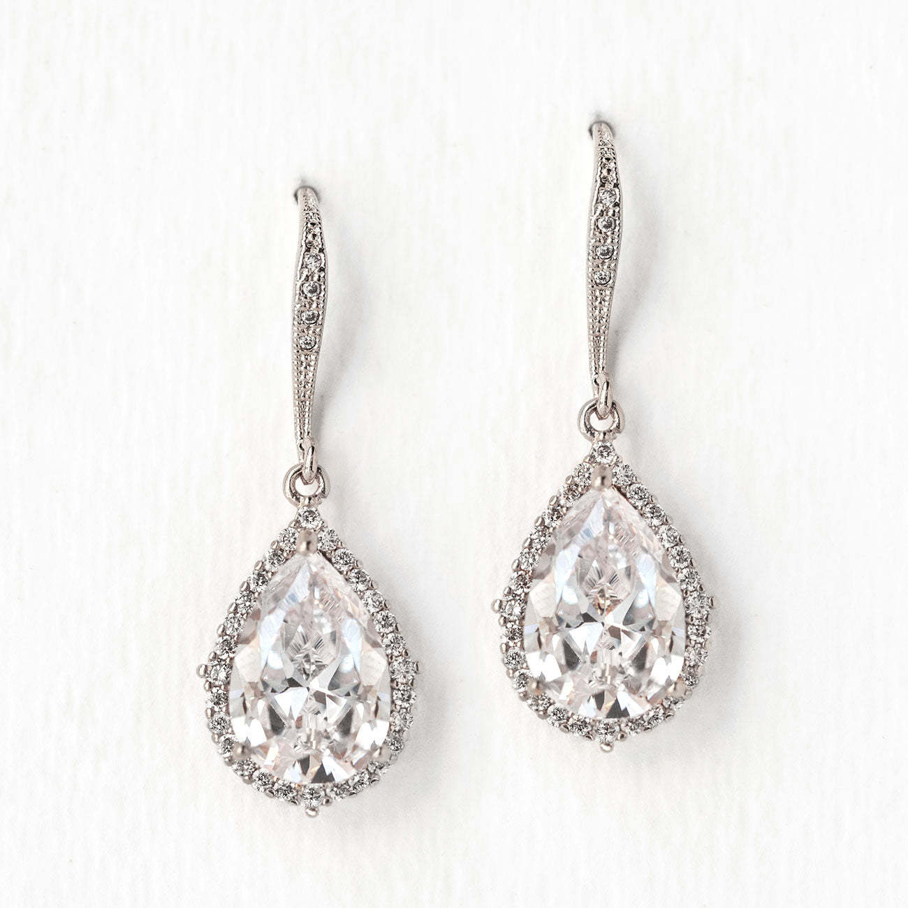 Moissanite Teardrop 18K White Gold Earrings | Mix Mix Style [Hot Seller]-Mix MIx Style