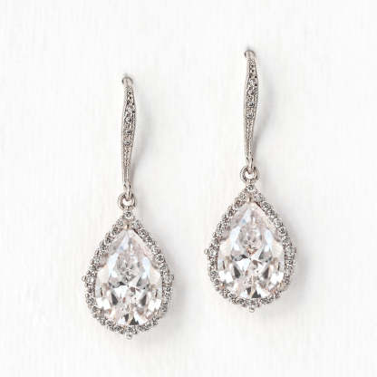 Moissanite Teardrop 18K White Gold Earrings | Mix Mix Style [Hot Seller]-Mix MIx Style