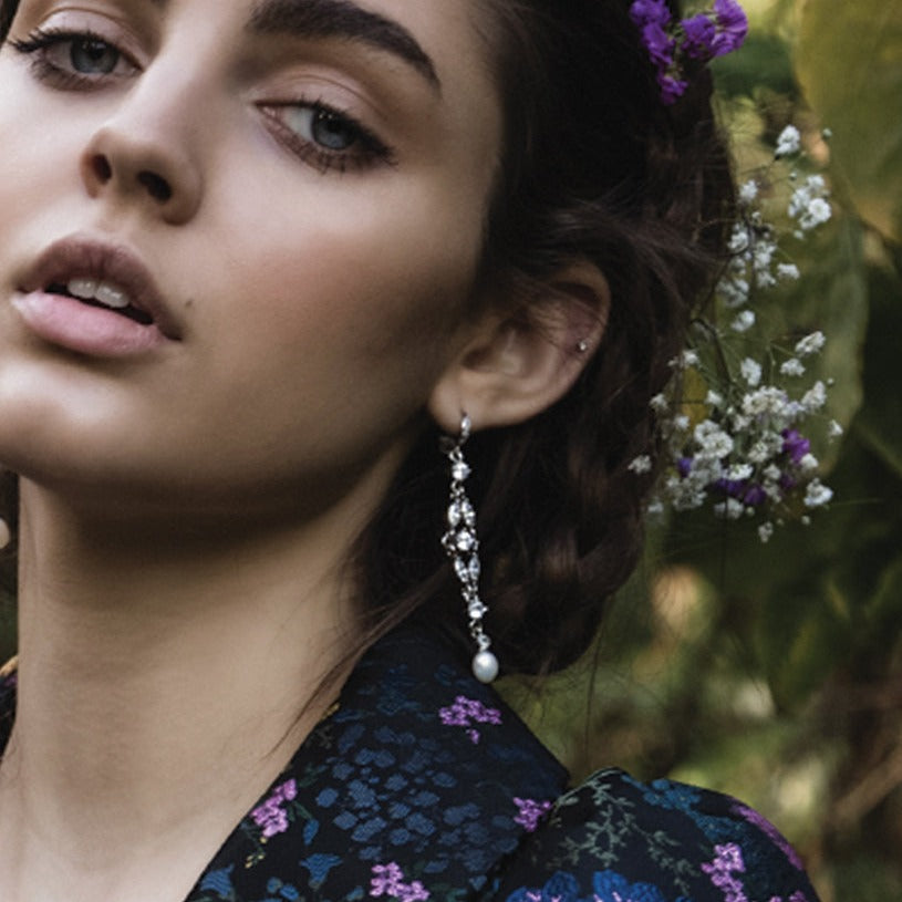 Marquise Dainty Pearl 18K Gold Plated Drop Earrings | Mix Mix Style-Mix MIx Style