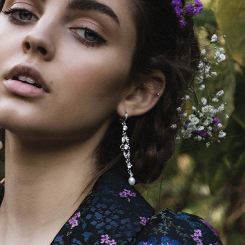 Marquise Dainty Pearl 18K Gold Plated Drop Earrings | Mix Mix Style-Mix MIx Style