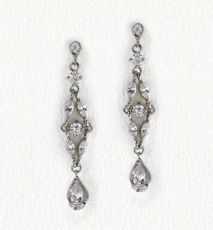 Marquise Dainty Moissanite Drop 18K White Gold Earrings | Mix Mix Style [Hot Seller]-Mix MIx Style