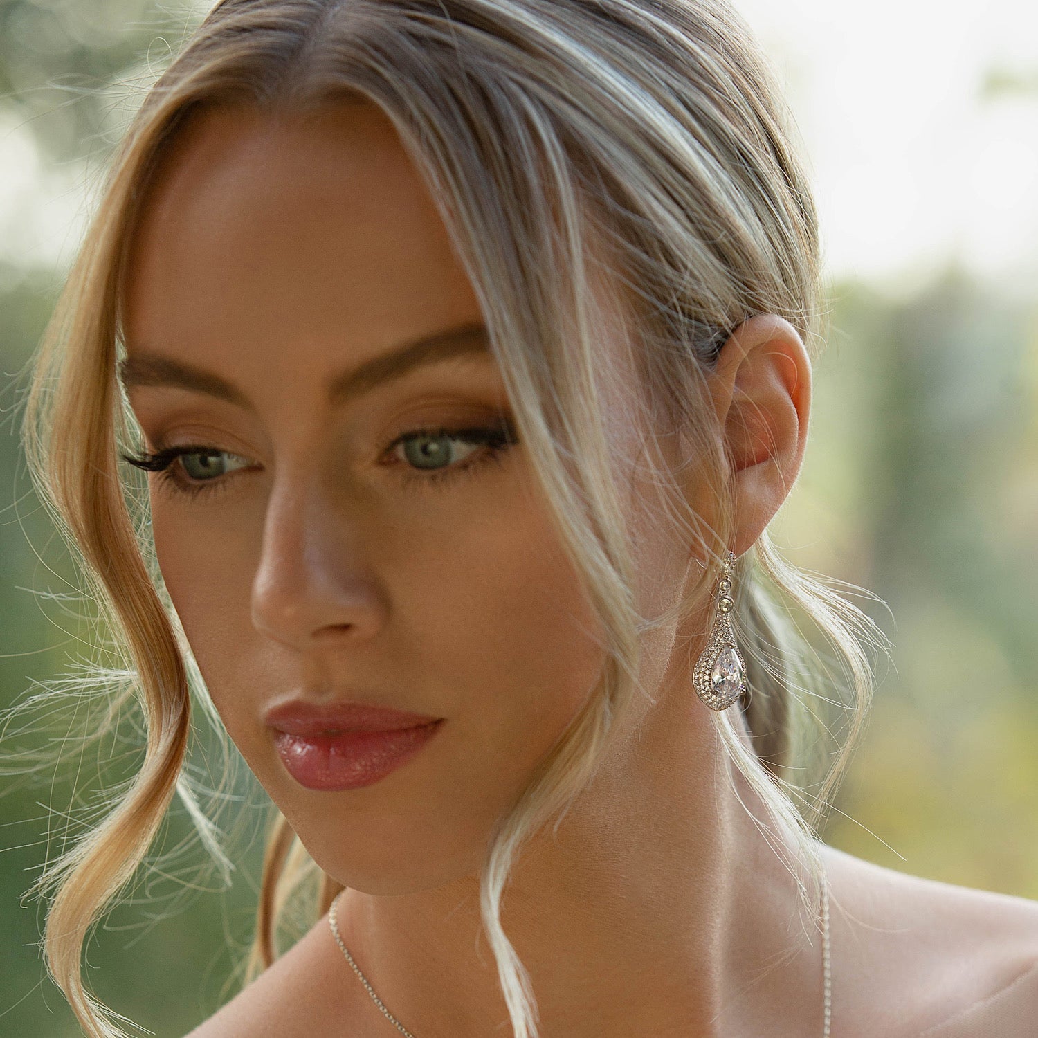 Moissanite Drop 18k White Gold Earrings | Mix Mix Style [Hot Seller]-Mix MIx Style