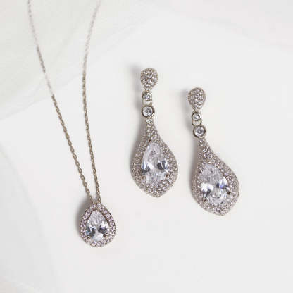 Moissanite Diamond 18K White Gold Jewelry Set | Mix Mix Style [Hot Seller]-Mix MIx Style