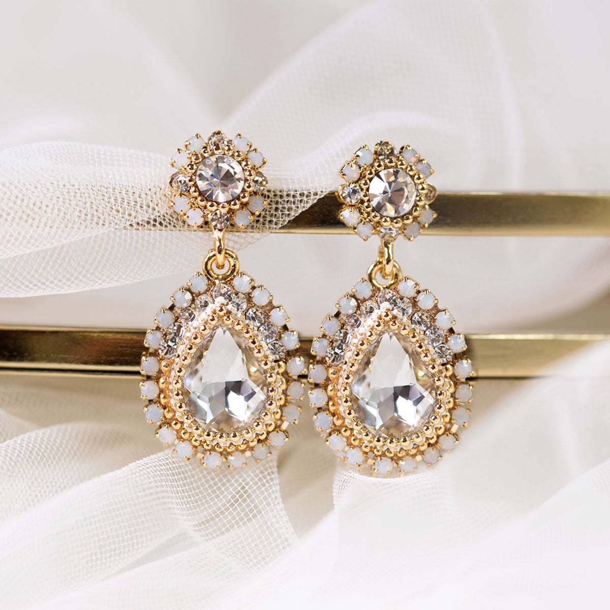 Opal Moissanite Diamond Drop 18K Gold Plated  Earrings | Mix Mix Style [Hot Seller]-Mix MIx Style