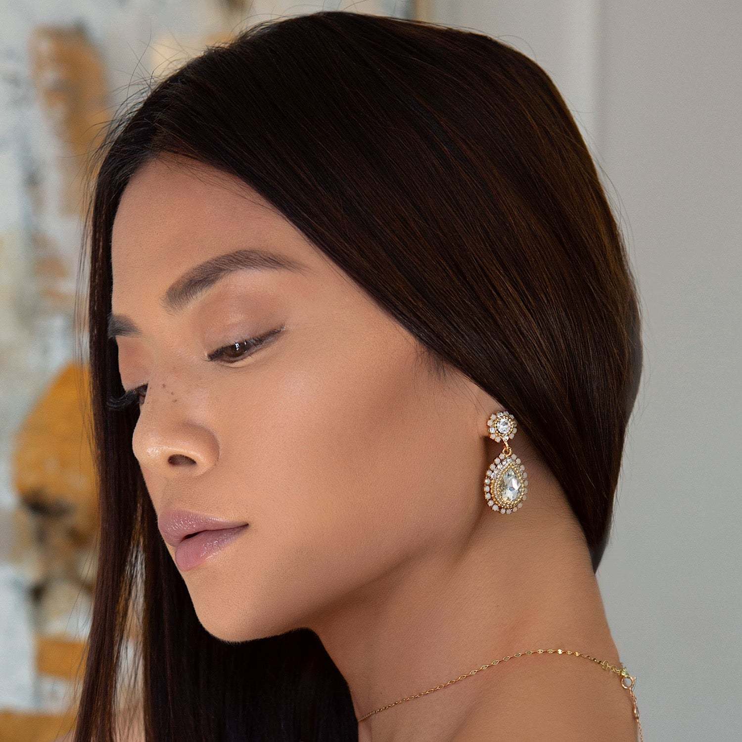 Opal Moissanite Diamond Drop 18K Gold Plated  Earrings | Mix Mix Style [Hot Seller]-Mix MIx Style