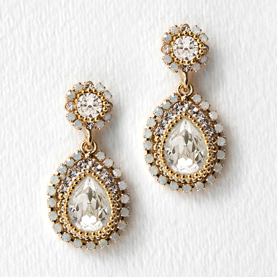 Opal Moissanite Diamond Drop 18K Gold Plated  Earrings | Mix Mix Style [Hot Seller]-Mix MIx Style