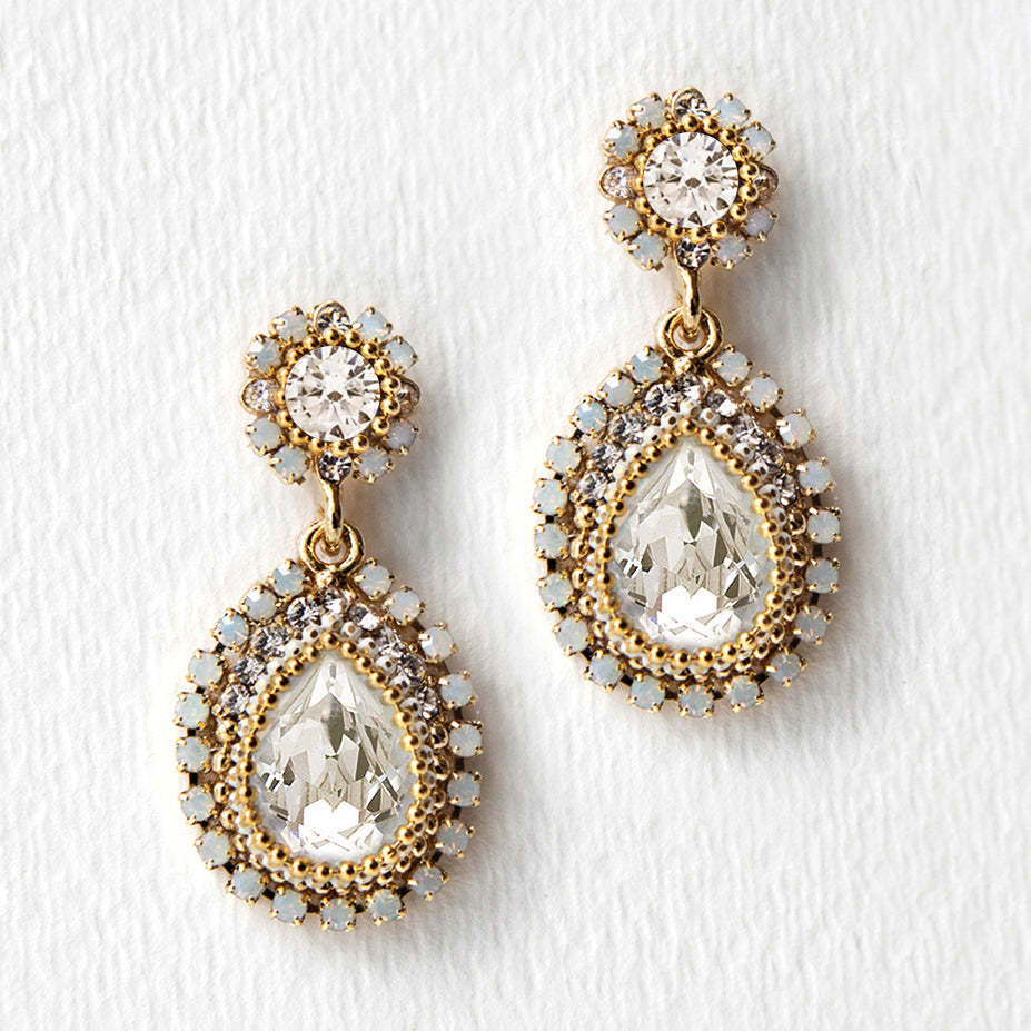 Opal Moissanite Diamond Drop 18K Gold Plated  Earrings | Mix Mix Style [Hot Seller]-Mix MIx Style