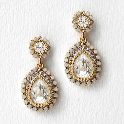 Opal Moissanite Diamond Drop 18K Gold Plated  Earrings | Mix Mix Style [Hot Seller]-Mix MIx Style