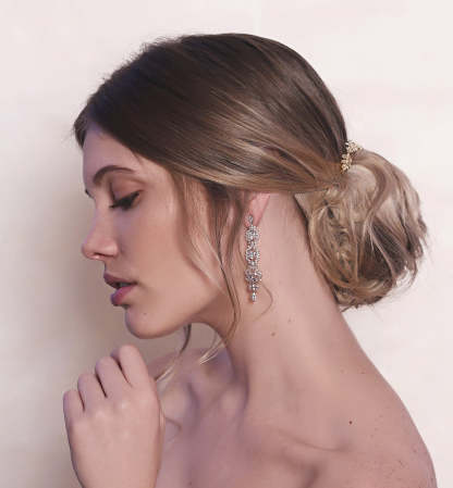 Moissanite Cushion Chandelier 18K White Gold Earrings | Mix Mix Style [Hot Seller]-Mix MIx Style