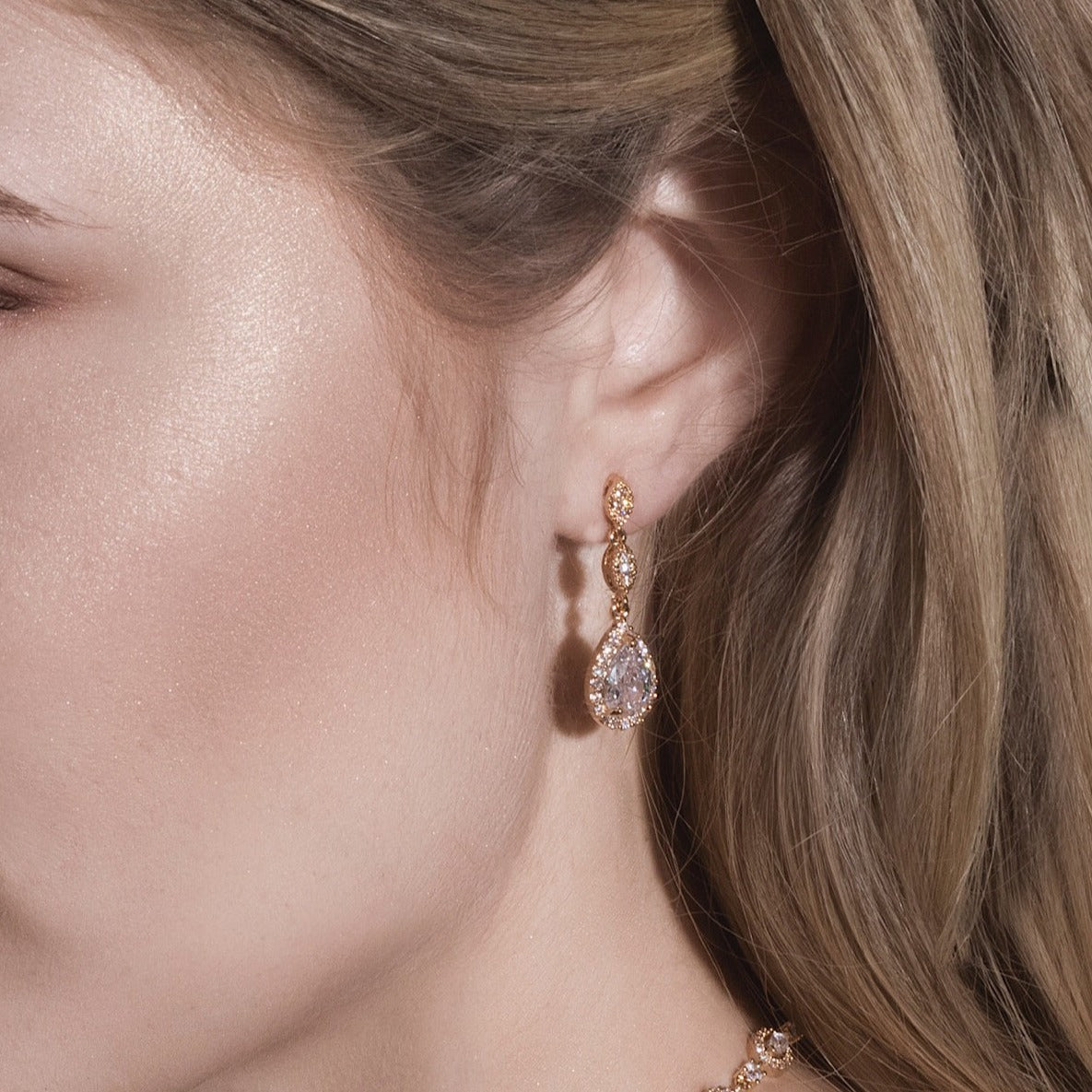 Moissanite Teardrop Drop 18K Gold Plated Earrings | Mix Mix Style [Hot Seller]-Mix MIx Style