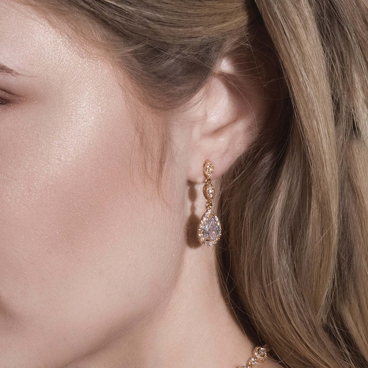 Moissanite Teardrop Drop 18K Gold Plated Earrings | Mix Mix Style [Hot Seller]-Mix MIx Style