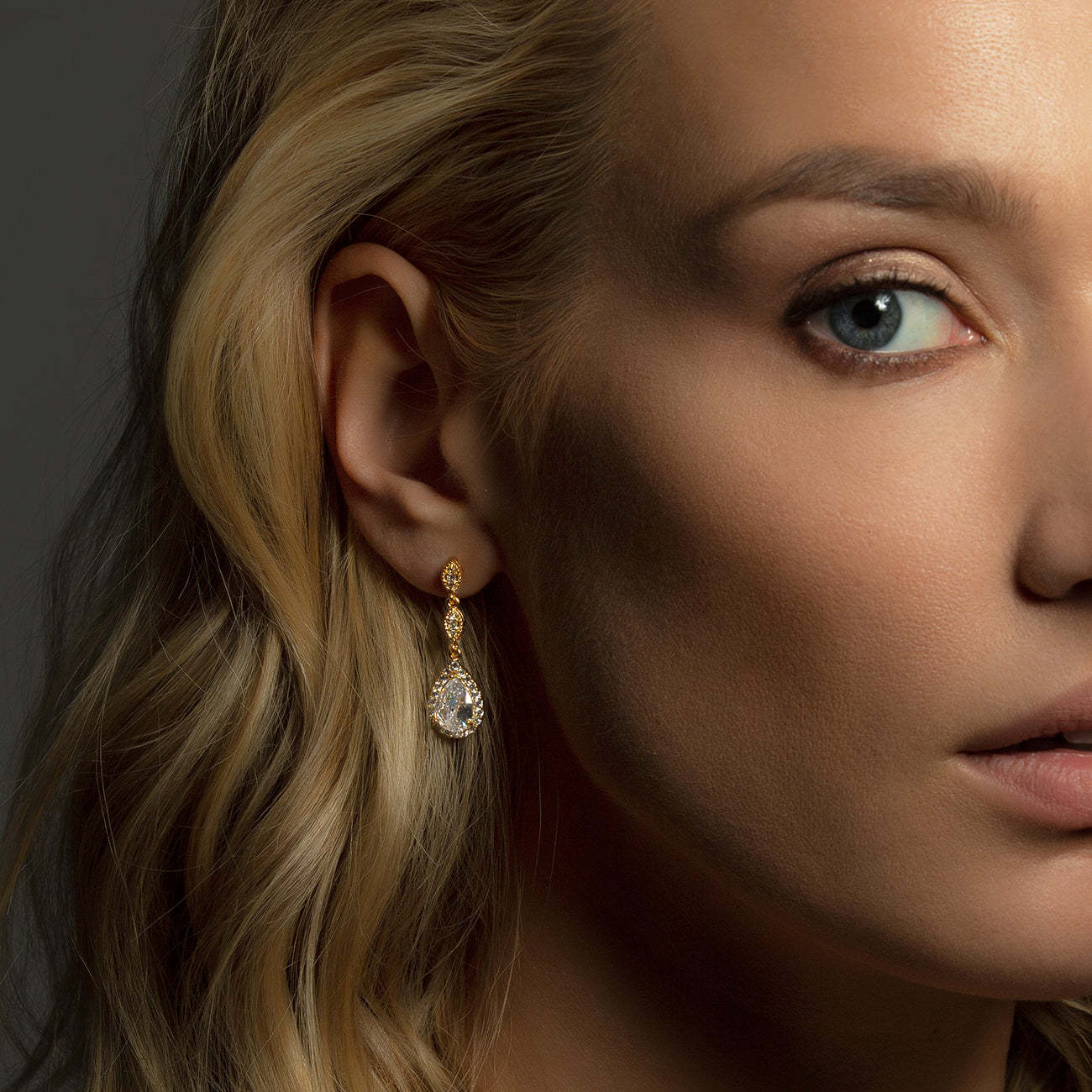 Moissanite Teardrop Drop 18K Gold Plated Earrings | Mix Mix Style [Hot Seller]-Mix MIx Style