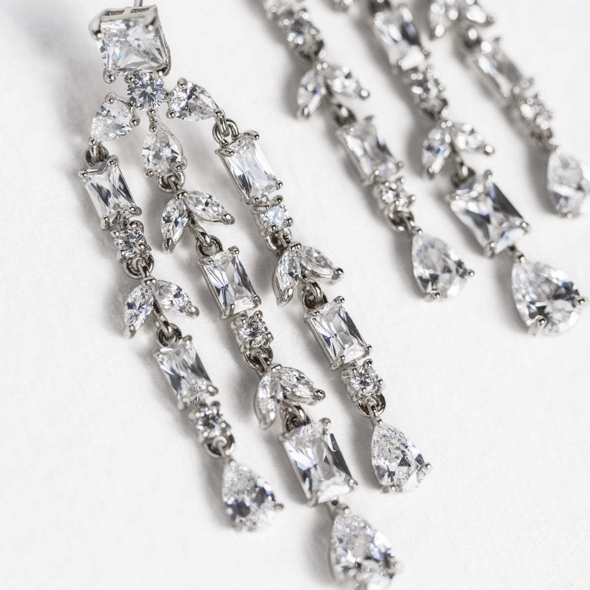 Chandelier 18K White Gold Earrings | Mix Mix Style [Hot Seller]-Mix MIx Style