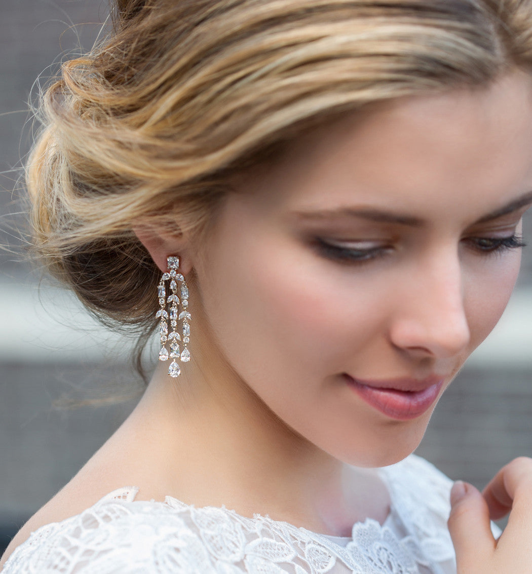 Chandelier 18K White Gold Earrings | Mix Mix Style [Hot Seller]-Mix MIx Style